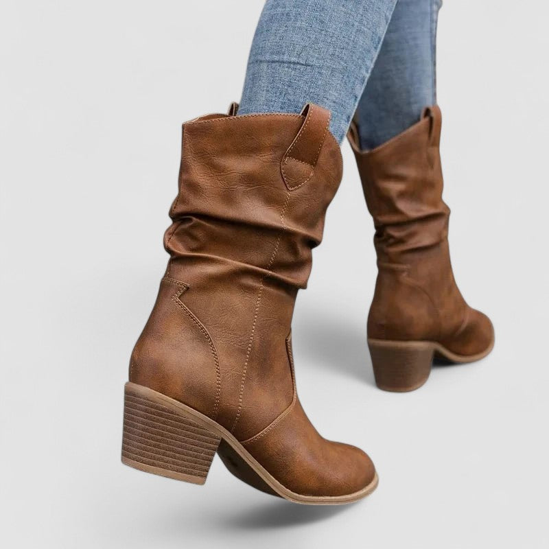 Eleanora | Botas com Efeito Franzido e Salto