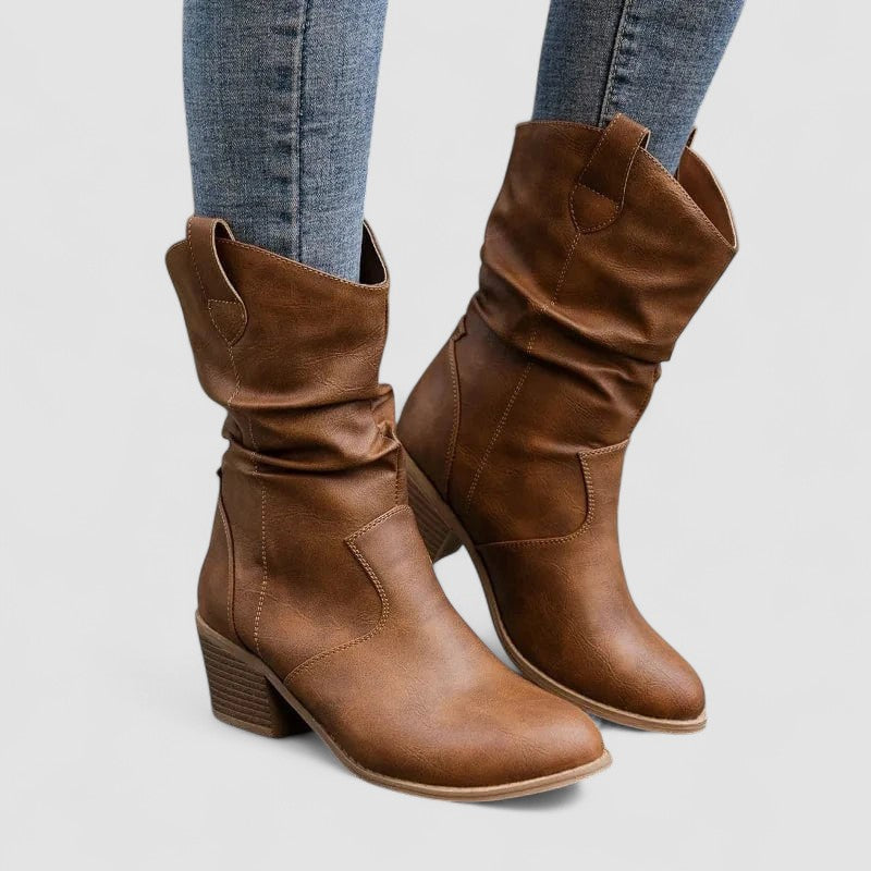 Eleanora | Botas com Efeito Franzido e Salto