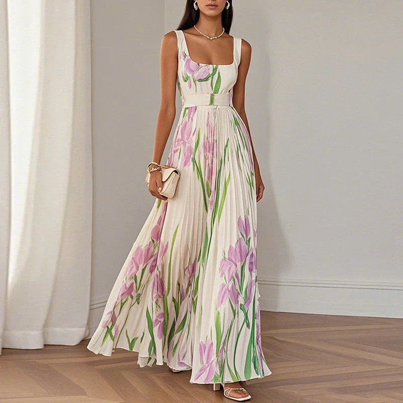 Oriah | Vestido Maxi A-Line com padrão floral