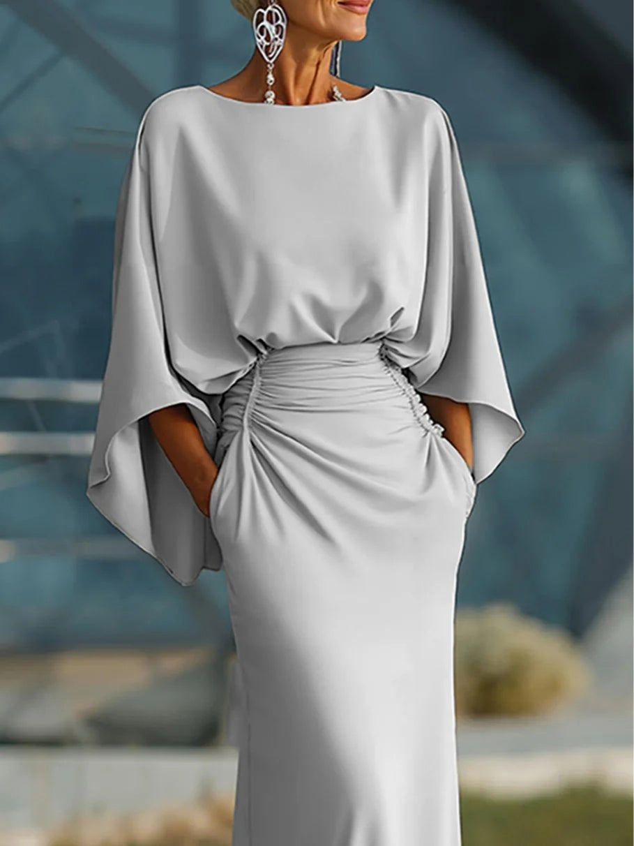 Clara | Elegantes Kleid mit V-Ausschnitt und rückenfreien Ärmeln