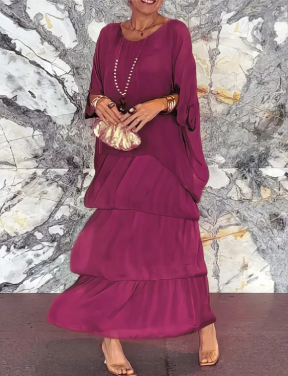 Lara - Elegantes fließendes langes Kleid