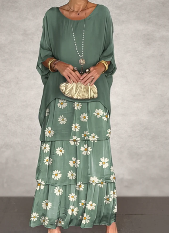 Lara - Elegantes fließendes langes Kleid