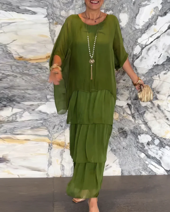 Lara - Elegantes fließendes langes Kleid