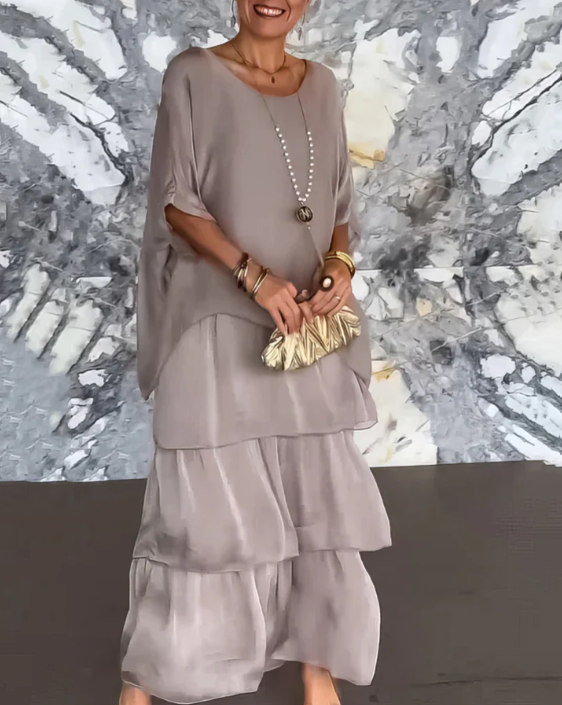 Lara - Elegantes fließendes langes Kleid