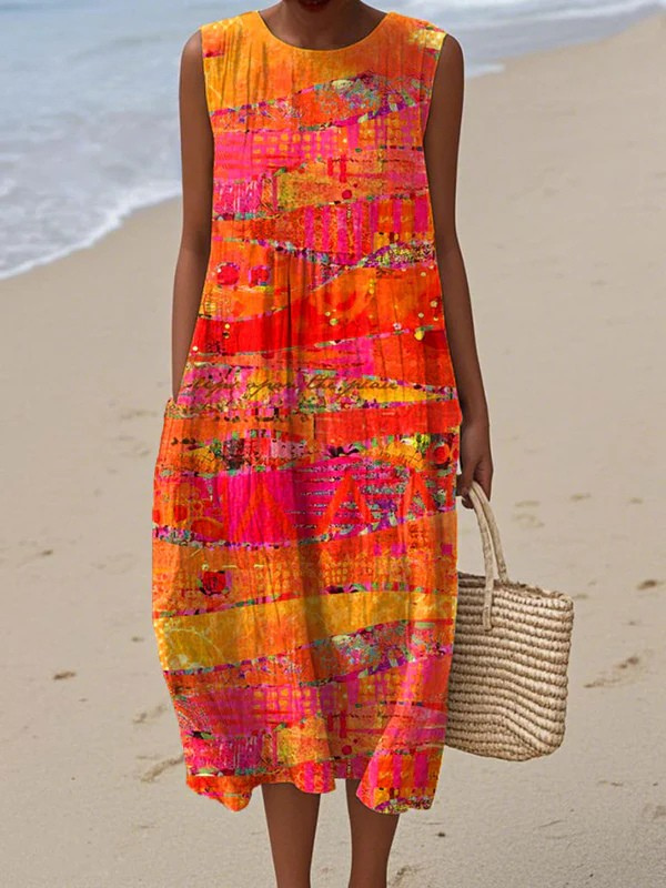 Faye™ Sonnenuntergang Midikleid