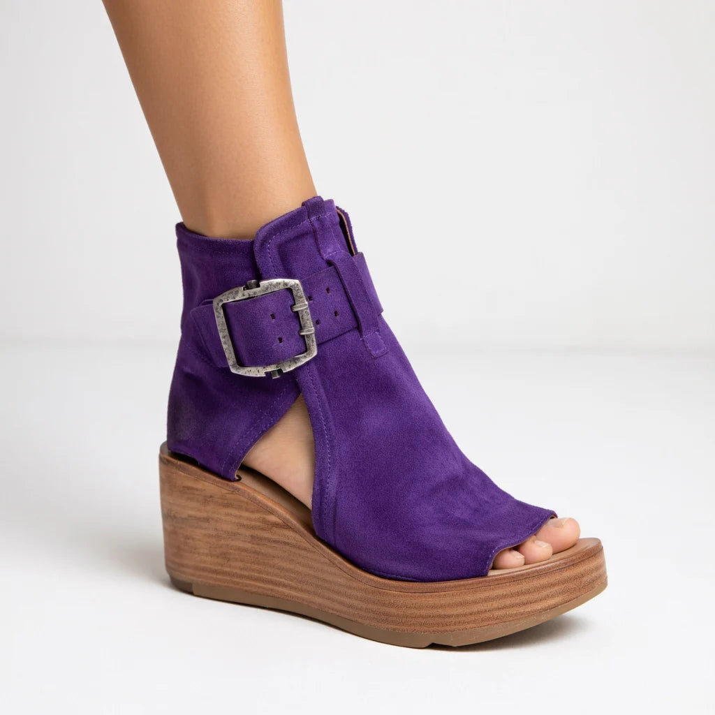 Klaren™ - Moderne & komfortable Ankle Boots mit offenem Keilabsatz