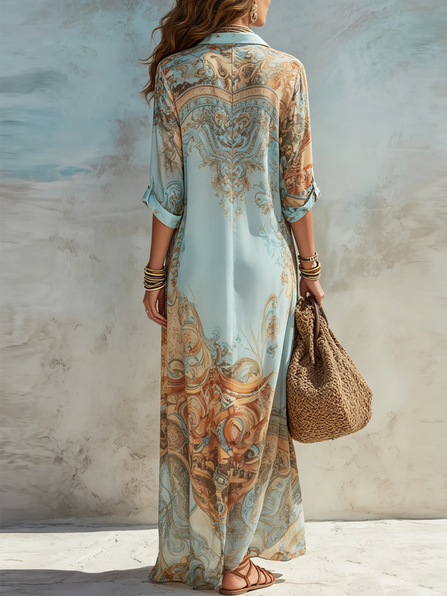 Lorna | Vestido tipo camisa de estilo mediterrânico