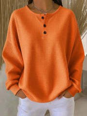 Mirabel™ | Sweatshirt Henley Aconchegante com Textura Waffle