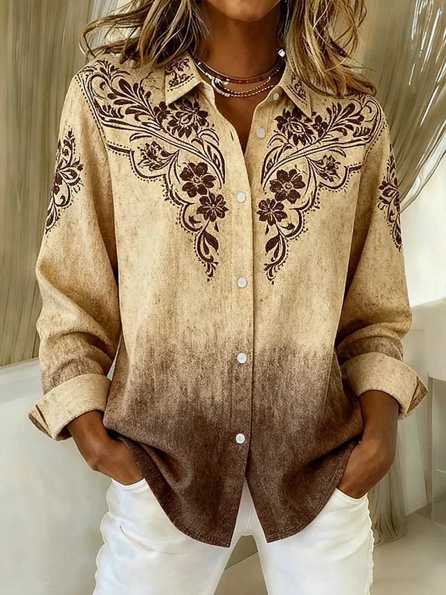 Tucson™ | Blusa western vintage com estampado floral