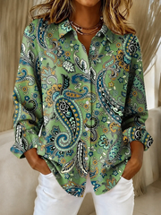 Katarina™ | Blusa com estampado paisley e botões