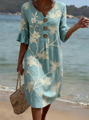 Vestido casual de mulher com estampado floral