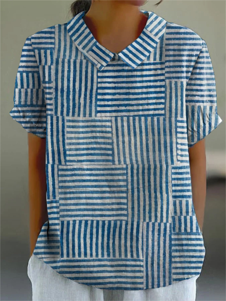 Amelia | Gestreiftes Patchwork-Hemd