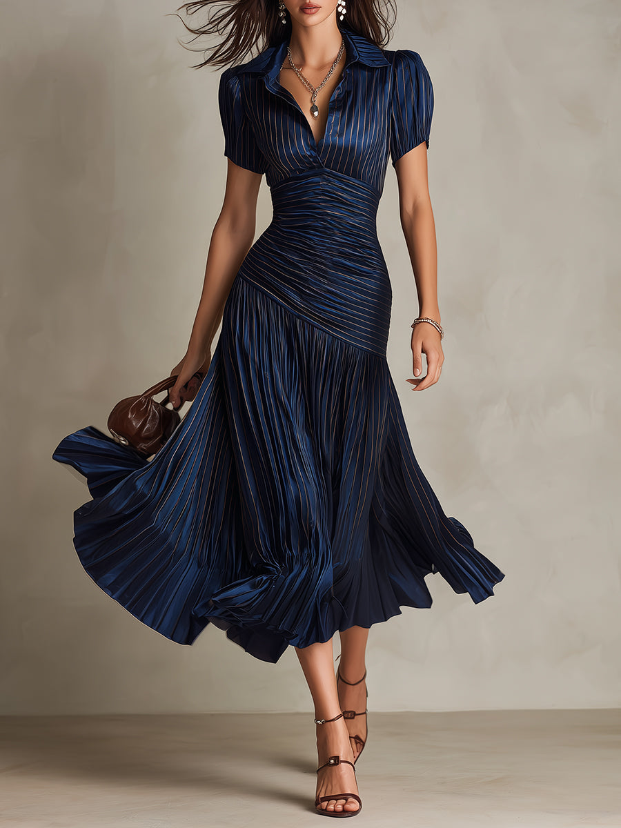 LUCIA | Retro gestreiftes Midikleid