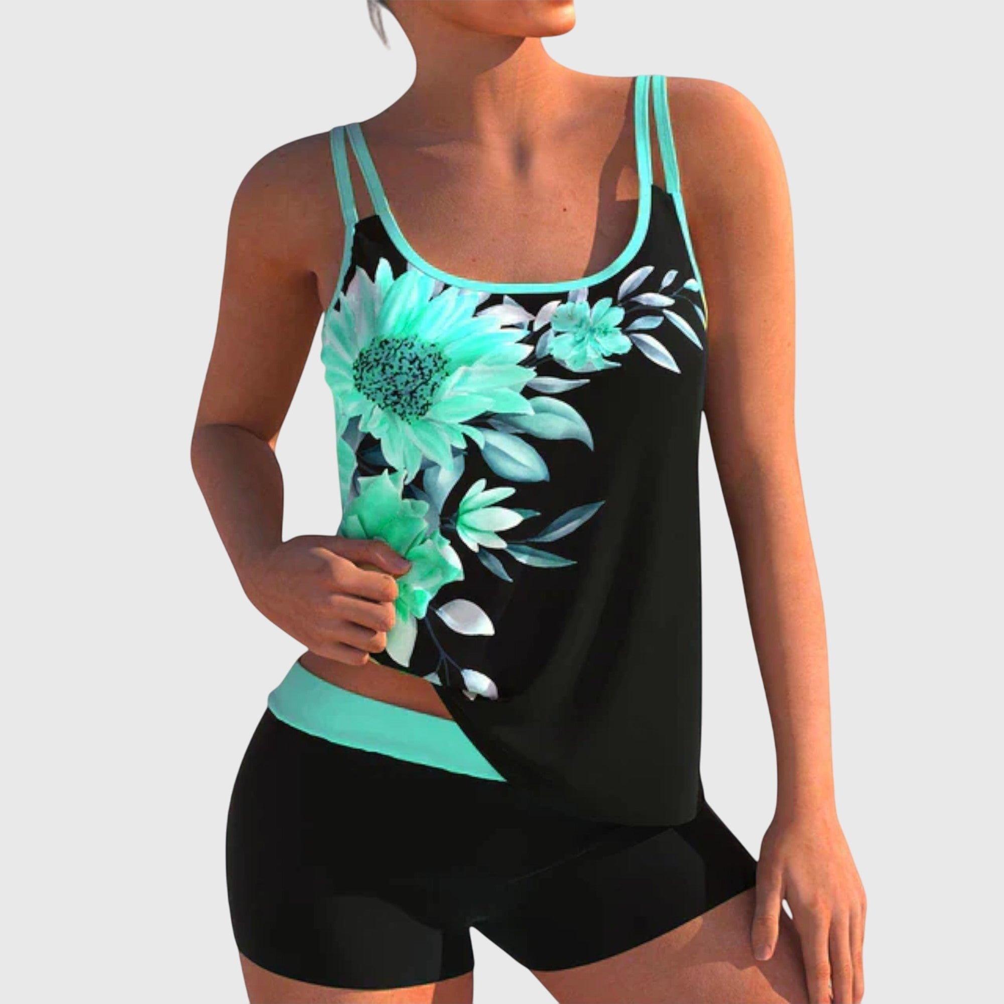 Blume | Blumiges Badeset, das den Bauch bedeckt