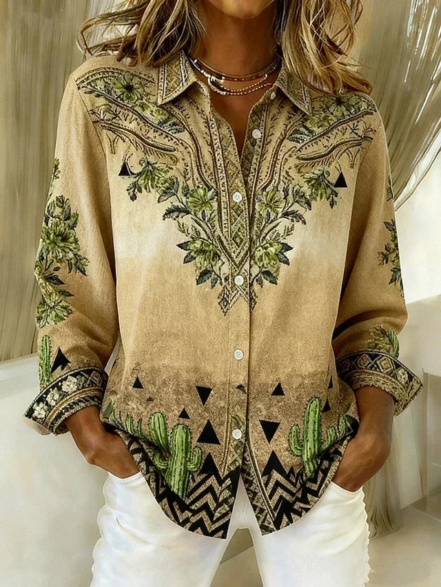 Tucson™ | Blusa western vintage com estampado floral