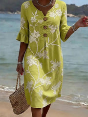 Vestido casual de mulher com estampado floral