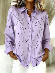 Dawnsley™ | Blusa casual com estampado abstrato e botões