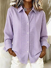 Norelle™ | Blusa casual às riscas com botões