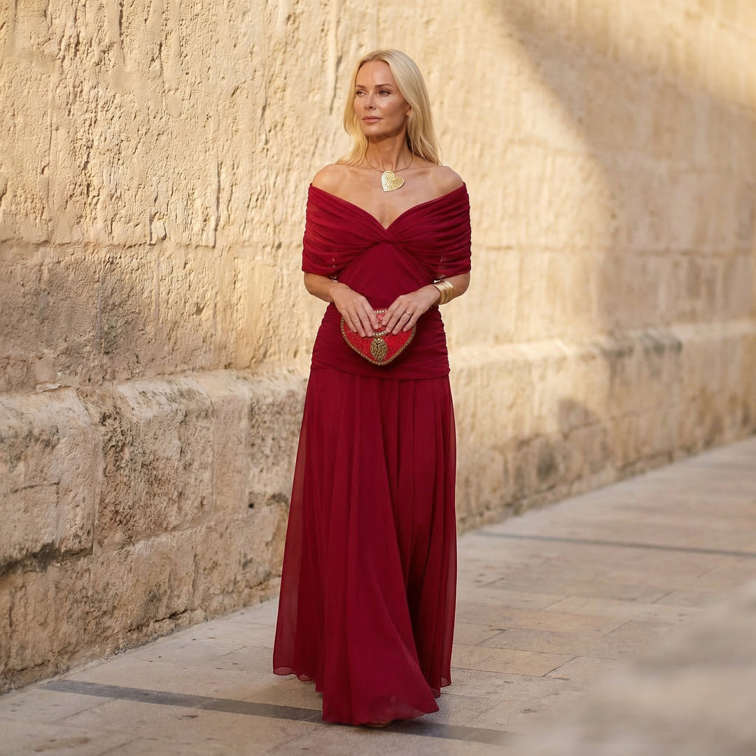 Harper : elegantes rotes Kleid