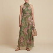 LIVIA™ | Elegantes florales Maxi-Halterkleid