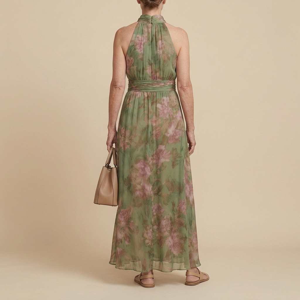 LIVIA™ | Elegantes florales Maxi-Halterkleid