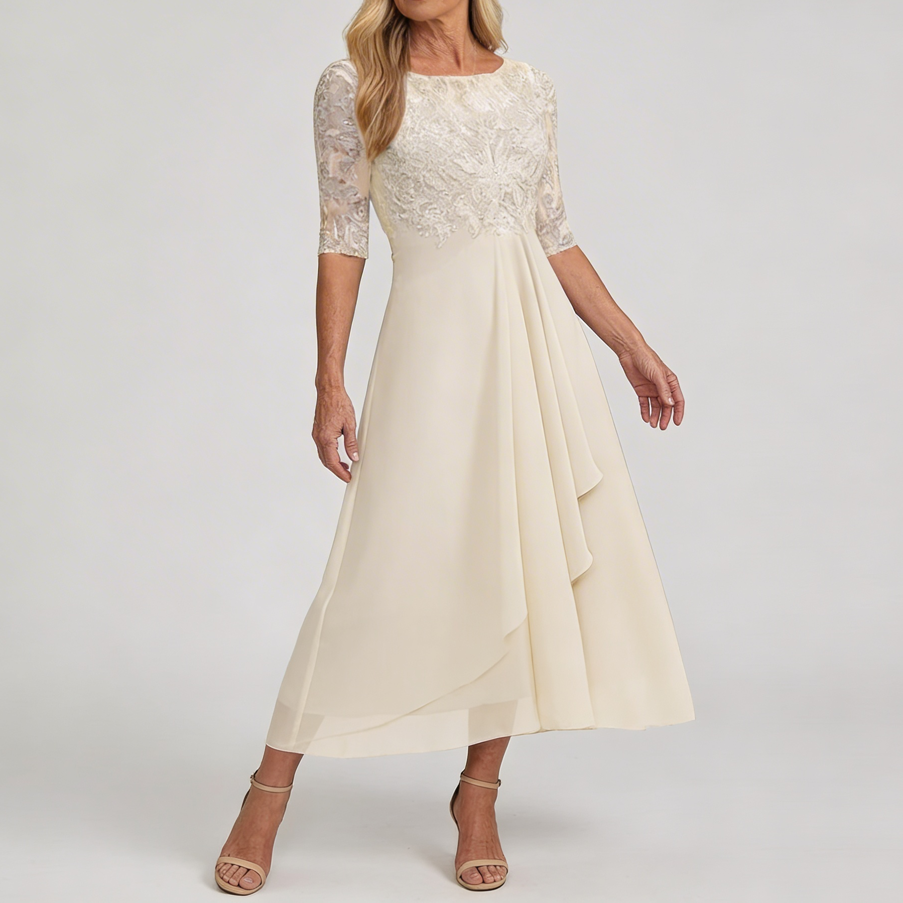 ZARIA™ | Spitze Midikleid Mühelose Eleganz