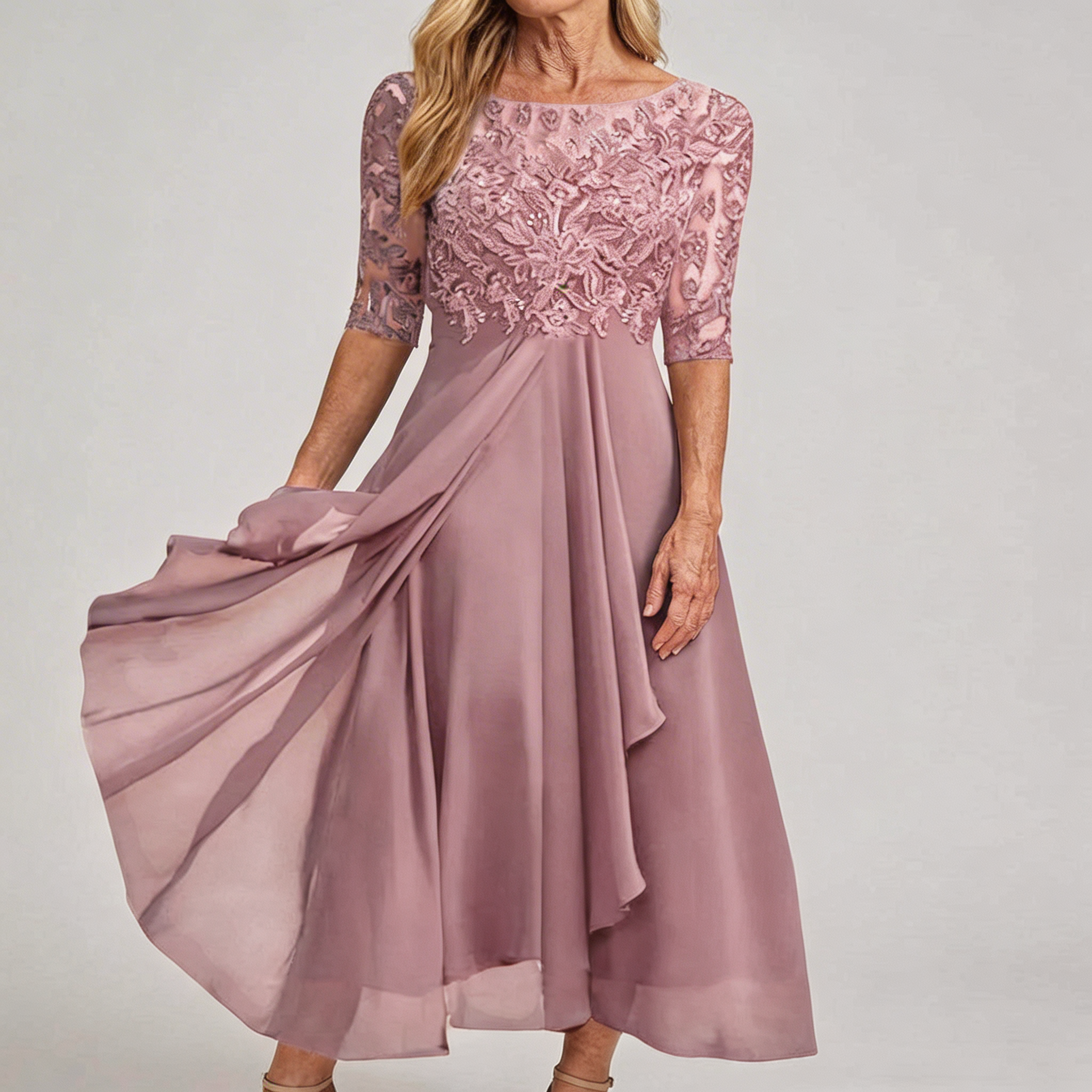 ZARIA™ | Spitze Midikleid Mühelose Eleganz