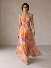 Giselle | Encantador vestido maxi com estampado floral