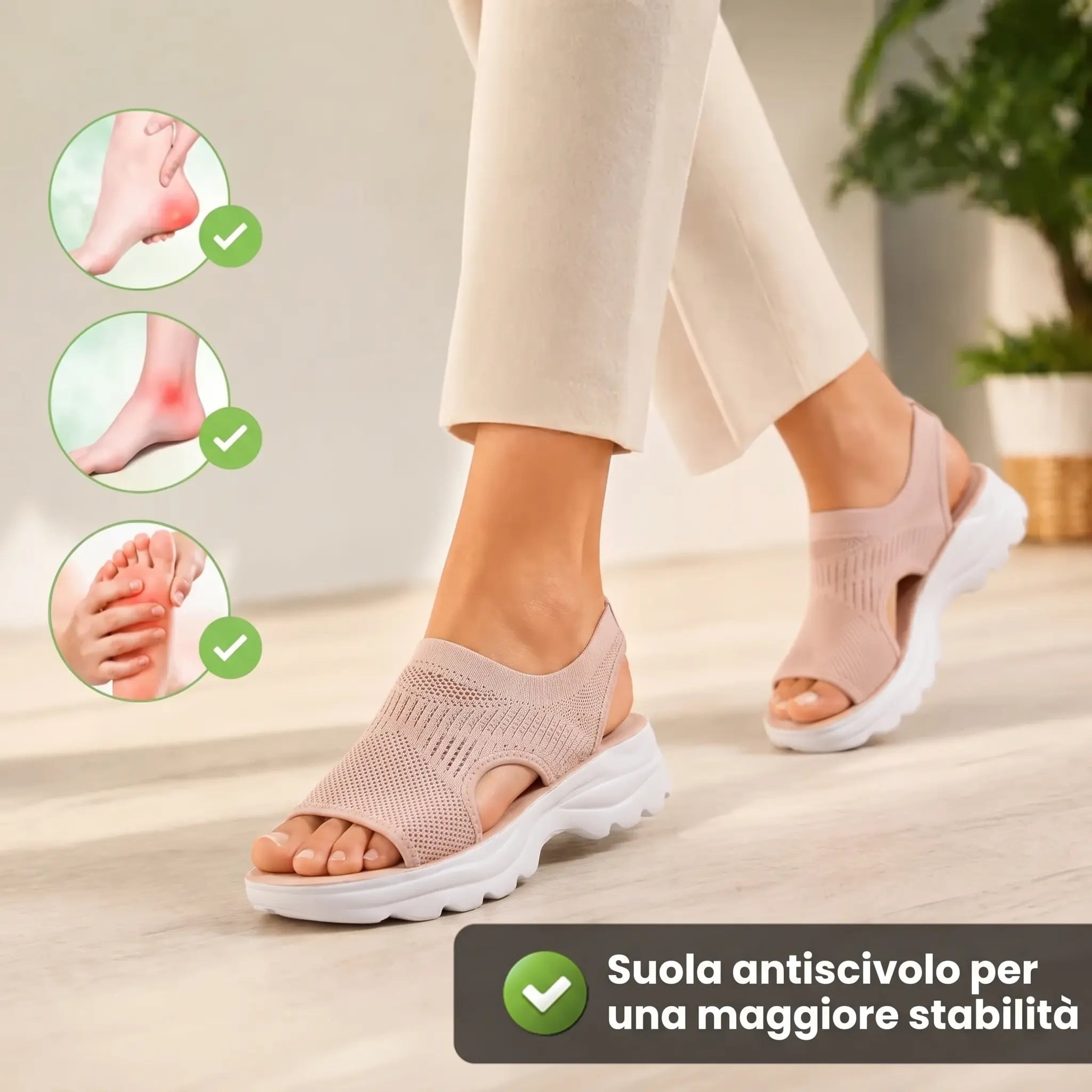 Sandálias ortopédicas antiderrapantes Noara