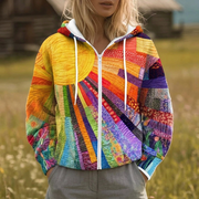 Rhealyn | Casaco Aberto com Estampado Raios de Sol