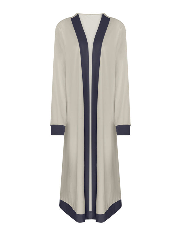Ärmellose Weste & Strickjacke Jacke Hose Set in Kontrastfarbe
