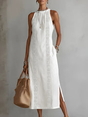 Jimena | Vestido Midi de Verão com Gola Mao