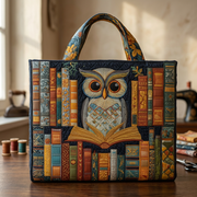 Mala artesanal com coruja e livros antigos – Ideia para presente