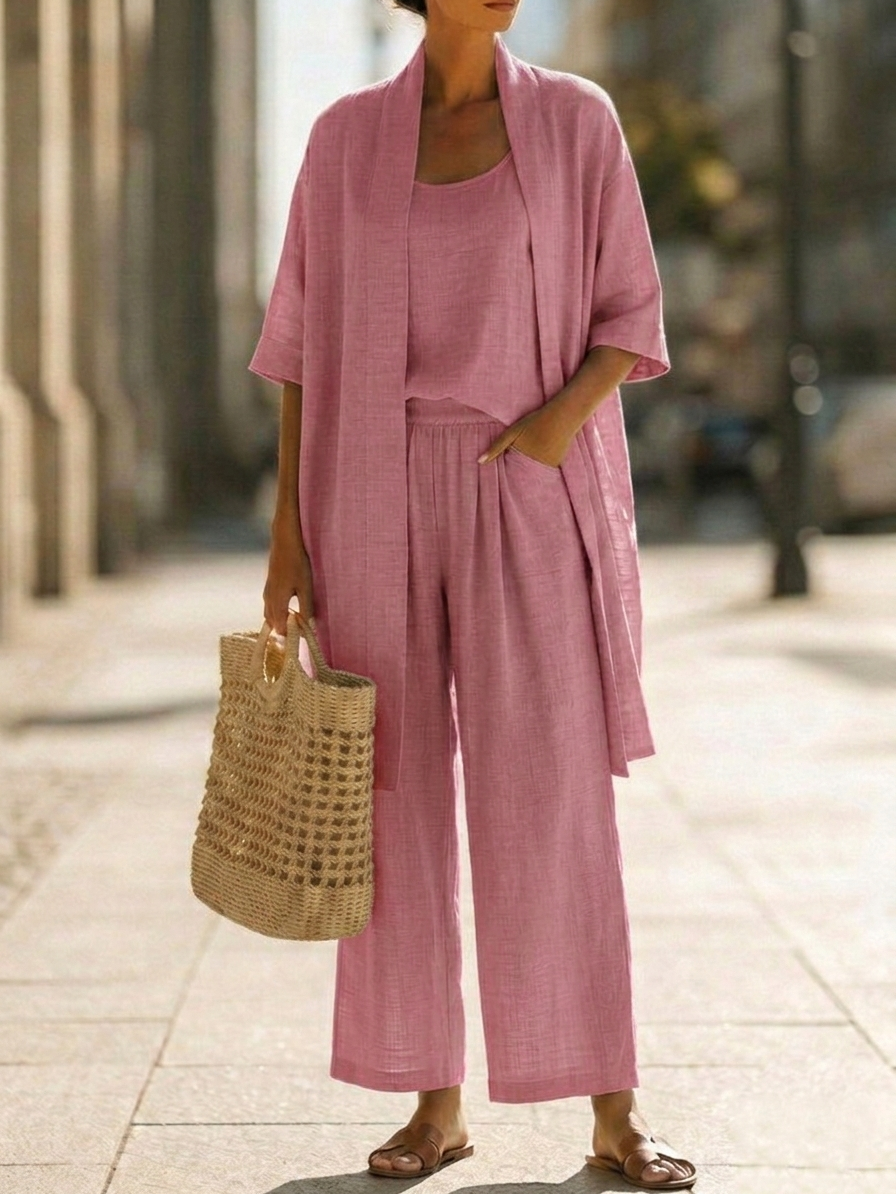 Isabella™ | Effortless Leinen-Baumwolle Dreiteiliges Set