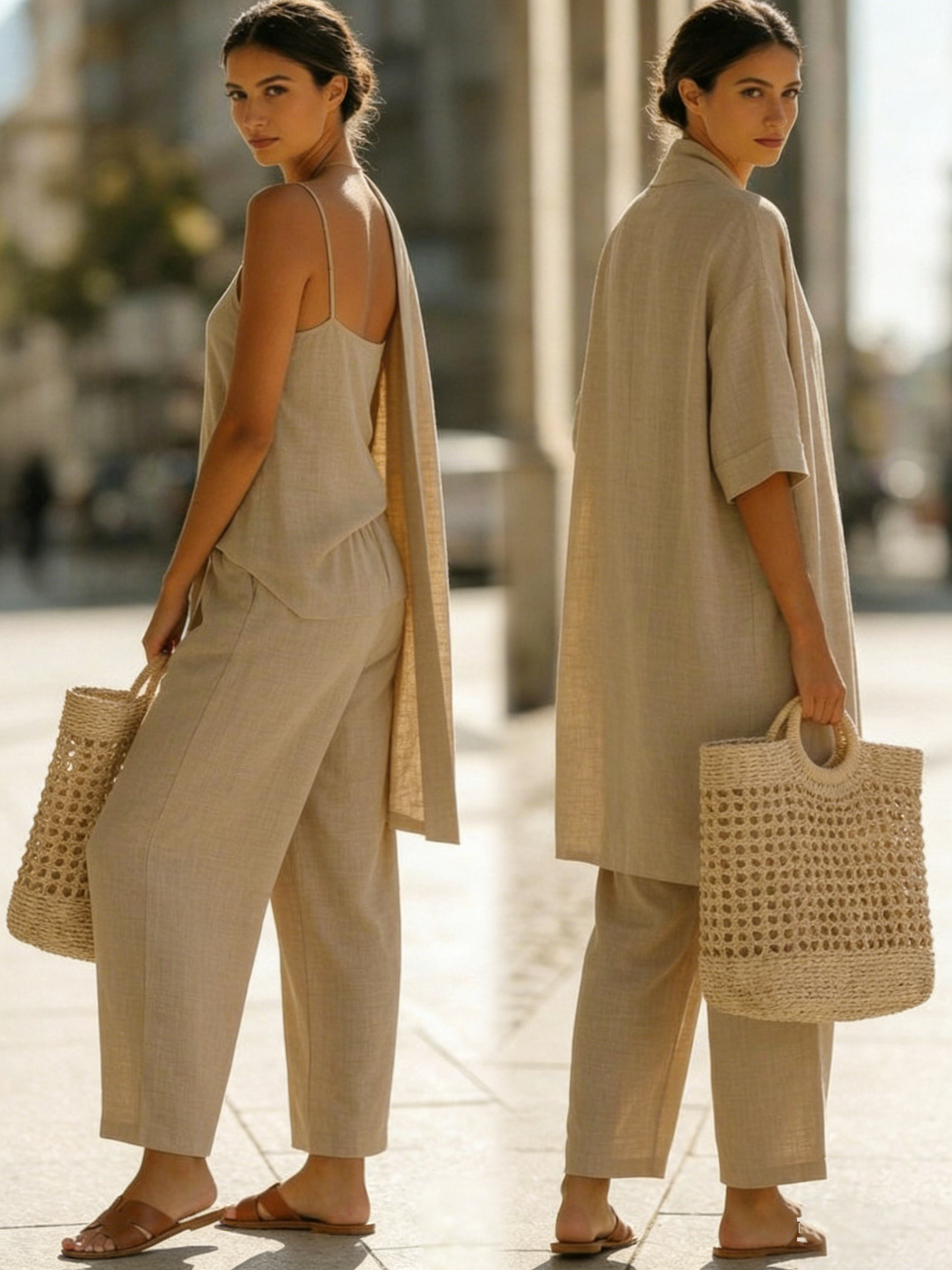 Isabella™ | Effortless Leinen-Baumwolle Dreiteiliges Set