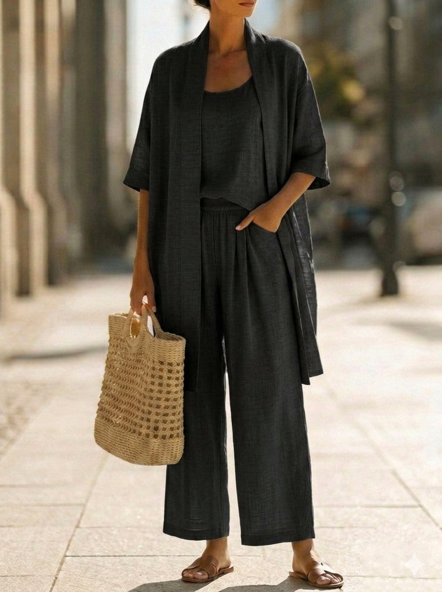 Isabella™ | Effortless Leinen-Baumwolle Dreiteiliges Set