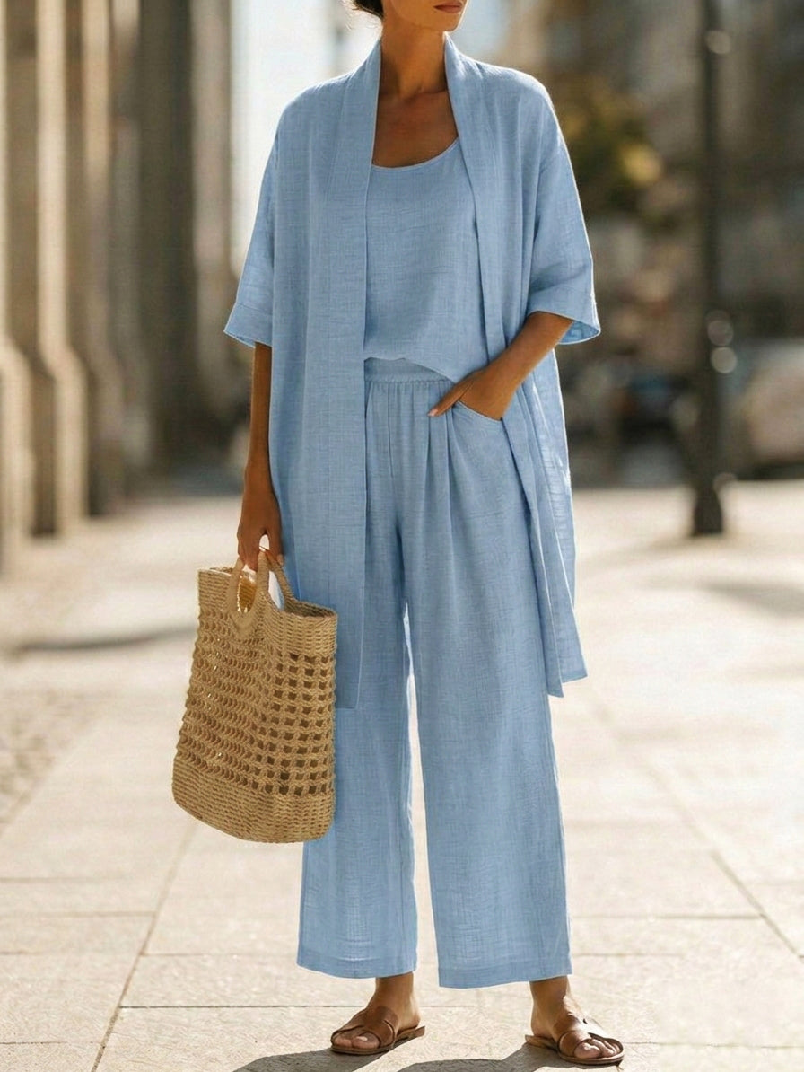 Isabella™ | Effortless Leinen-Baumwolle Dreiteiliges Set