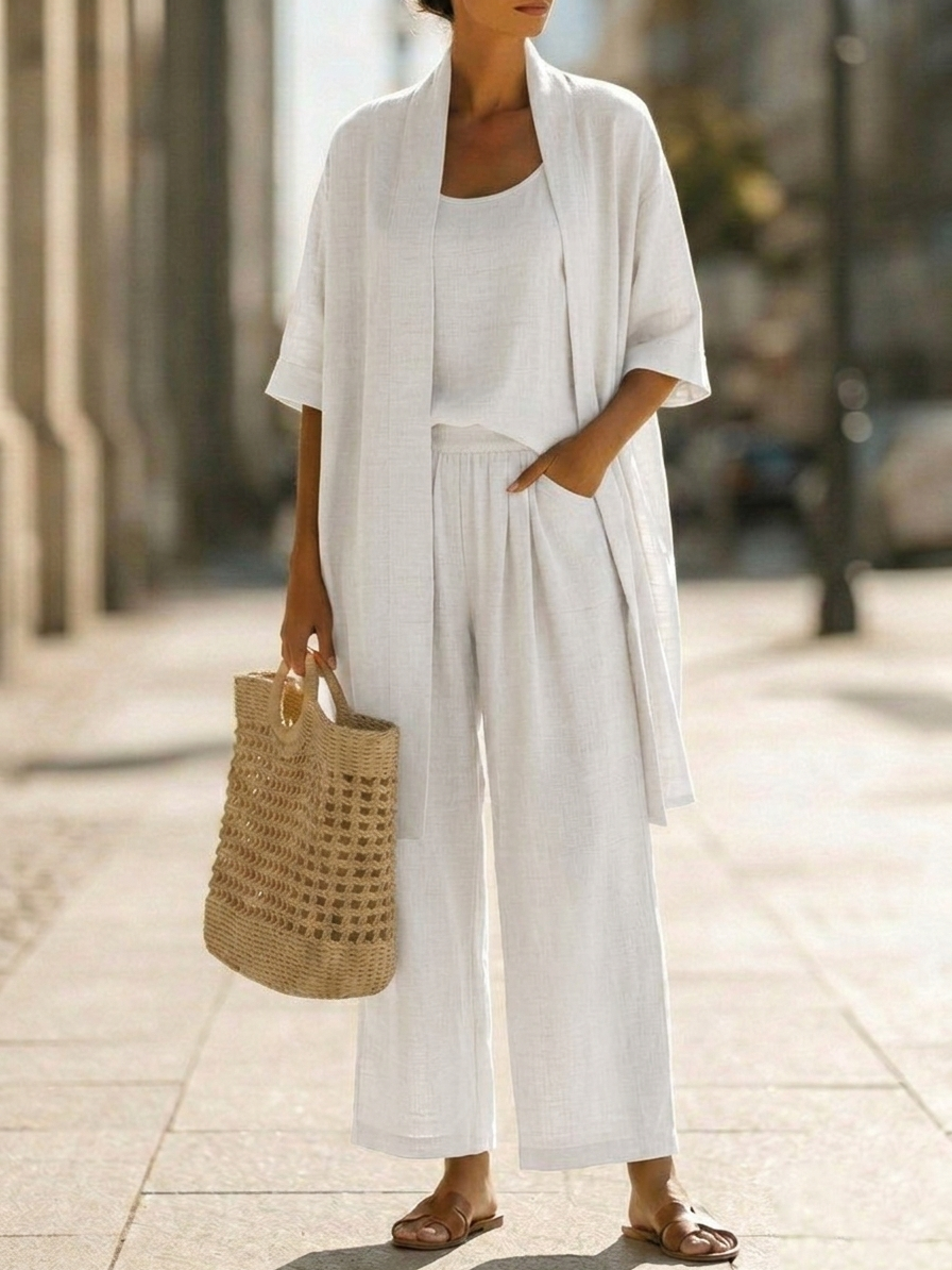 Isabella™ | Effortless Leinen-Baumwolle Dreiteiliges Set
