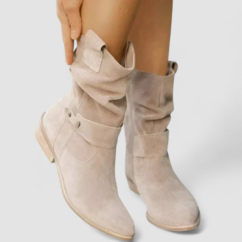 Elyse | Botas Western com Efeito Franzido