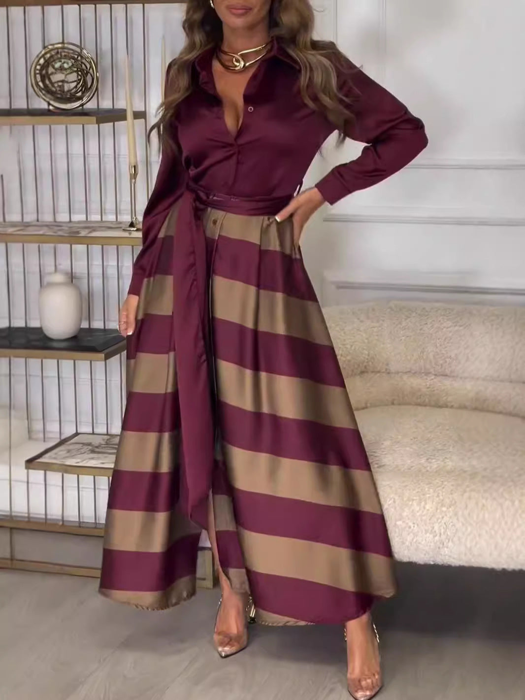 Yvonne | Gestreiftes Maxikleid