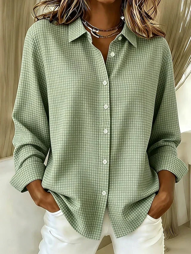 Hillrose™ | Blusa casual vichy com botões