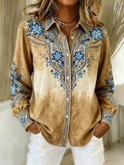 Tucson™ | Blusa western vintage com estampado floral