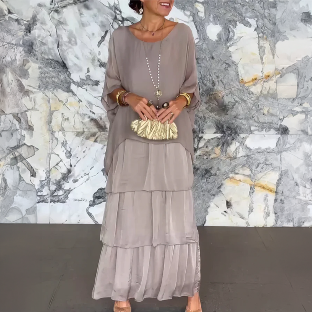 Lara - Elegantes fließendes langes Kleid